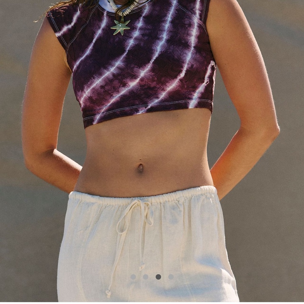 NWT Free People Light Cream Maxi Skirt with Drawstring Waist - Picture 4 of 12
